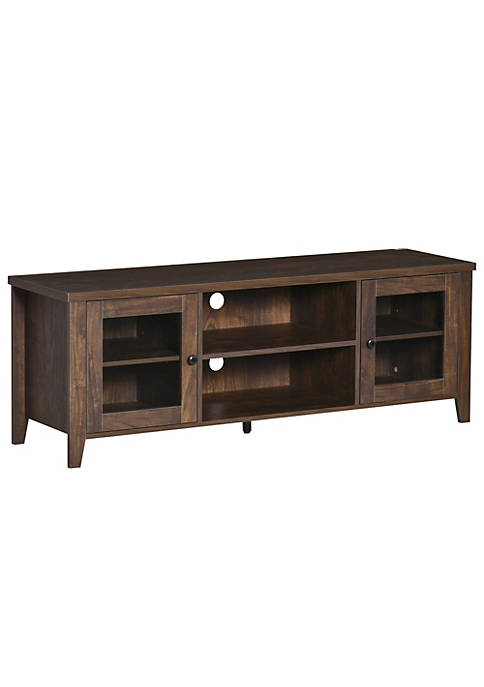 Modern TV Stand Entertainment Center with Shelves and Cabinets for Flatscreen TVs up to 60" Coffee