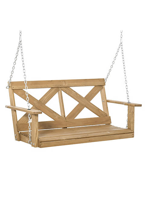 Outsunny 2 Person Wooden Porch Swing with Sturdy
