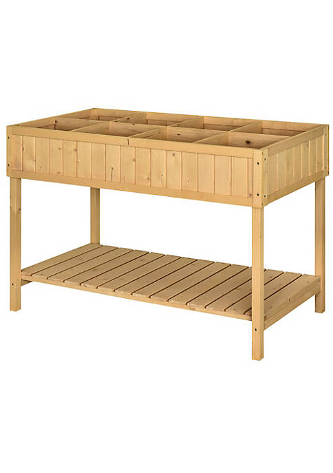 Outsunny Wooden Raised Garden Bed with 8 Slots