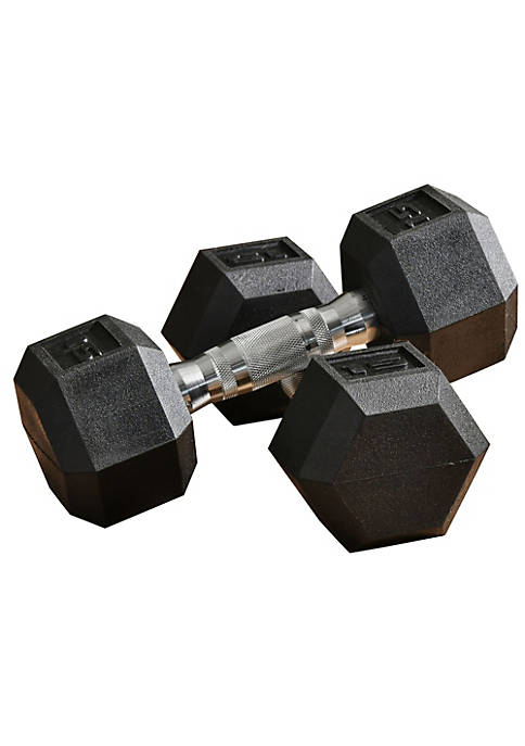 Soozier Hex Rubber Free Weight Dumbbells Set in