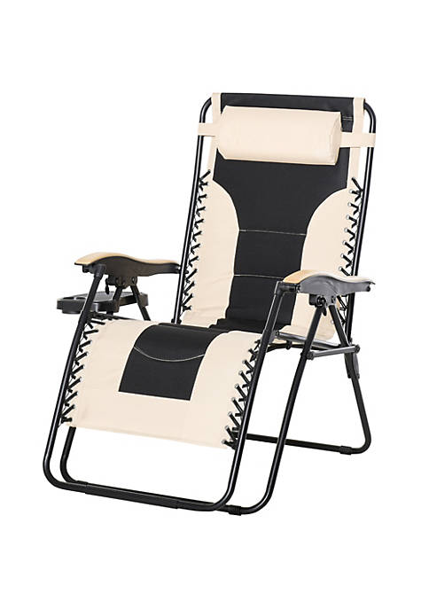 Outsunny Oversized Adjustable Zero Gravity Lounge Chair with