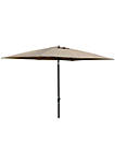 6.6 X 10 ft Rectangular Market Umbrella Patio Outdoor Table Umbrellas with Crank and Push Button Tilt Coffee