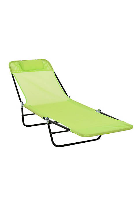 Outsunny Portable Sun Lounger Folding Chaise Lounge Chair