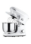 Stand Mixer with 6+1P Speed 600W Tilt Head Kitchen Electric Mixer with 6 Qt Stainless Steel Mixing Bowl Beater Dough Hook and Splash Guard for Baking Bread Cakes and Cookies White
