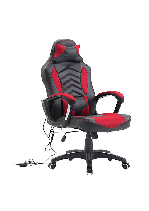 HOMCOM Massage Computer Gaming Chair Racing Style Ergonomic