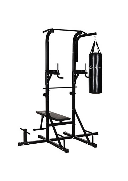 Soozier Home Gym Power Tower with Bench and