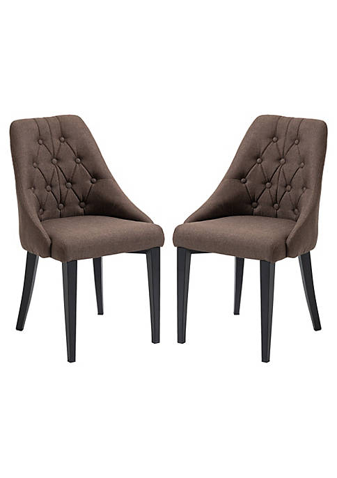 HOMCOM Modern Dining Chairs Set of 2 Button