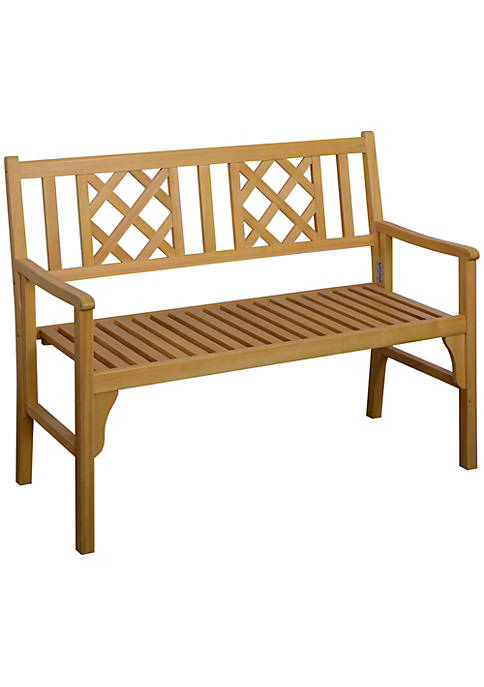 Outsunny Foldable Garden Bench 2 Seater Patio Wooden