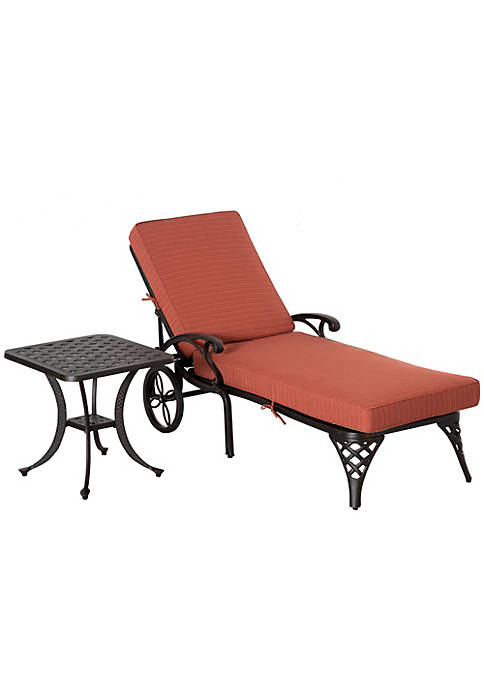 Outsunny Outdoor Aluminum Padded Lounge Chair with Adjustable