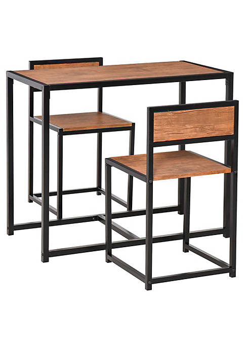 HOMCOM Industrial 3 Piece Dining Table and 2