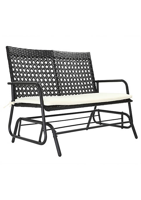 Outsunny Outdoor Rattan Wicker Glider Rocking Chair with