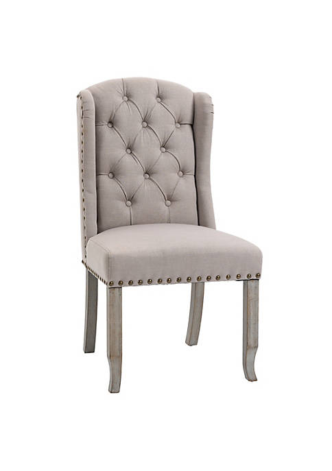 HOMCOM Button Tufted Dining Chair French Accent Chair