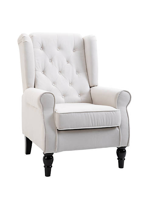 HOMCOM Button Tufted Accent Chair with High Wingback