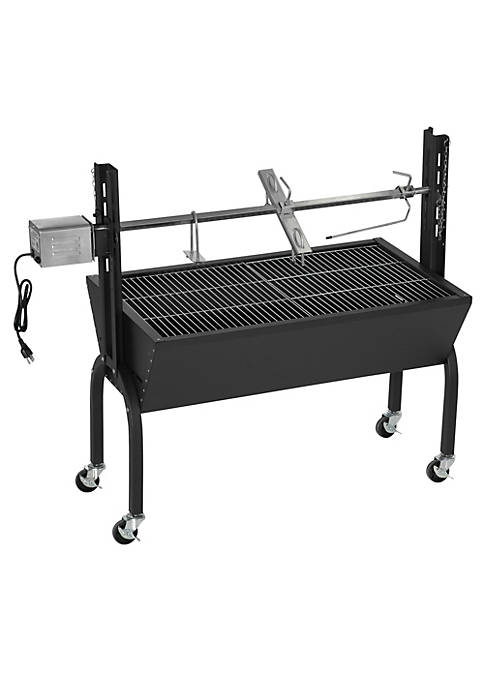 Outsunny Electric Rotisserie Grill Roaster Portable Charcoal BBQ