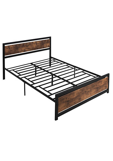 HOMCOM Queen Platform Bed Frame with Headboard and