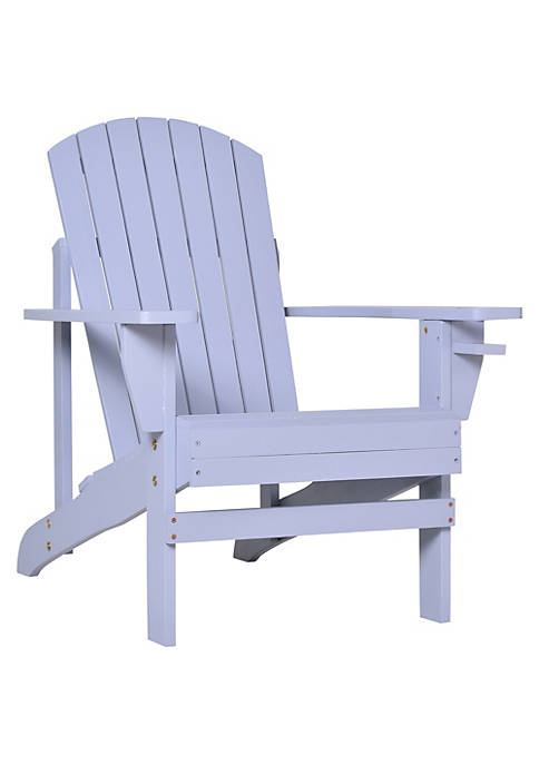 Outsunny Outdoor Classic Wooden Adirondack Deck Lounge Chair