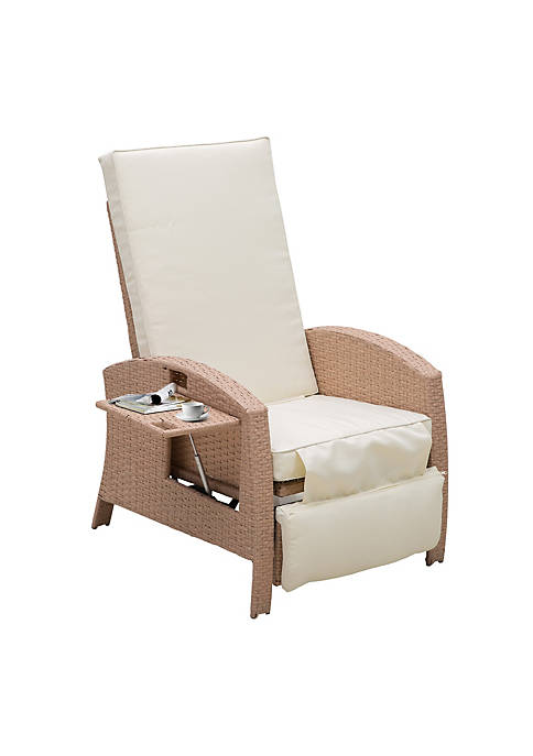 Outsunny Rattan Wicker Recliner with Adjustable Back Side
