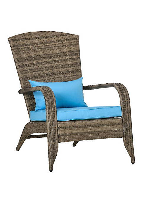 Outsunny Patio Adirondack Chair with All Weather Rattan