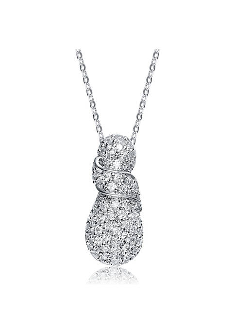 Elegant Heart Shape Clear CZ 925 Sterling Silver Pendant .925 Fine Jewelry 