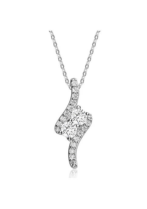 Rozzato .925 Sterling Silver Clear Cubic Zirconia Accent