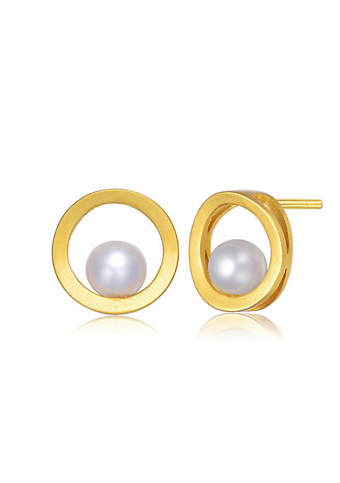 Rozzato .925 Sterling Silver Gold Plated Freshwater Pearl