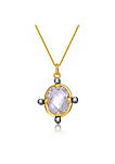 14k Gold Overlay Cubic Zirconia Silver Accent Necklace