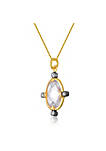 14k Gold Overlay Cubic Zirconia Silver Accent Necklace