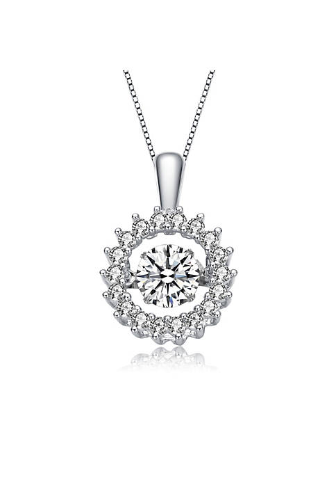 Rozzato .925 Sterling Silver With Rhodium Plated Clear