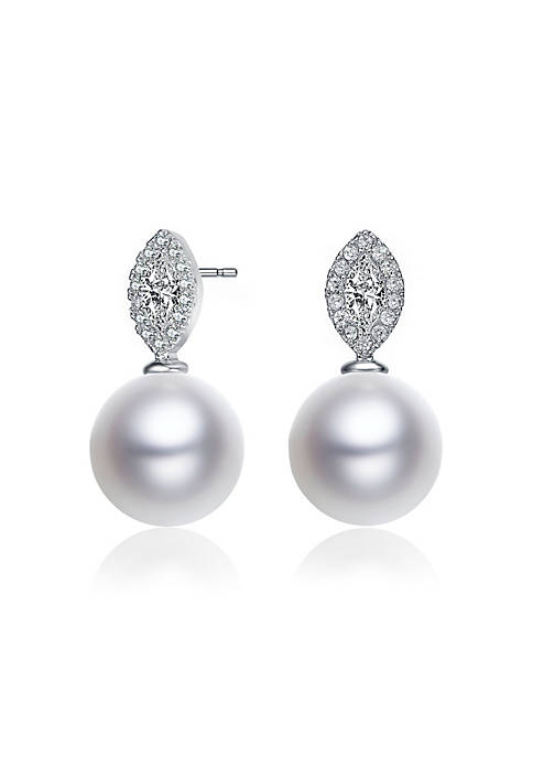 Rozzato .925 Sterling Silver Pearl And Cubic Zirconia