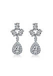 .925 Sterling Silver Multi Shaped Cubic Zirconia Accent Drop Earrings