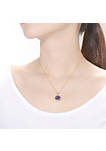 14k  Gold Plated Round Purple Cubic Zirconia Pendant Necklace