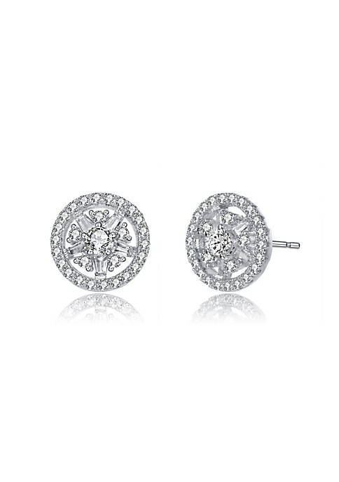 Rozzato .925 Sterling Silver Cubic Zirconia Framed Stud