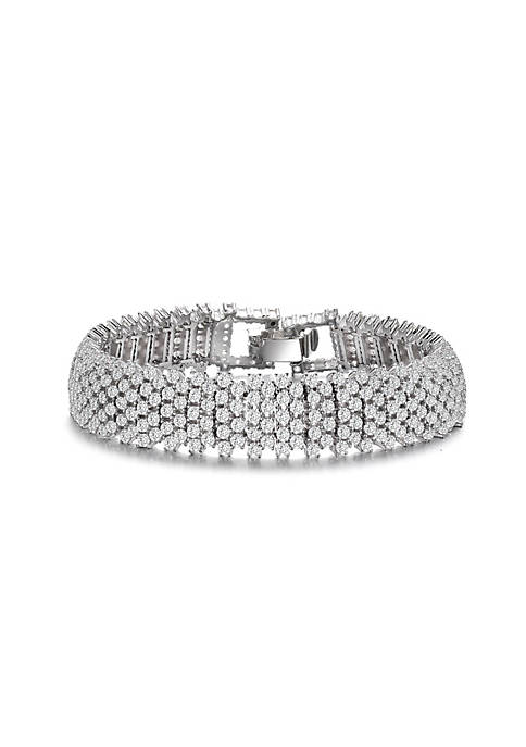 Rozzato .925 Sterling Silver Cubic Zirconia Linear Pave