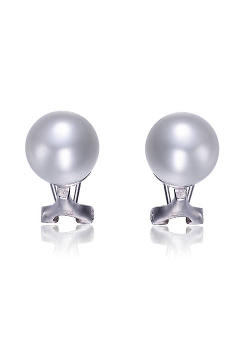 .925 Sterling Silver White Pearl Stud Earrings