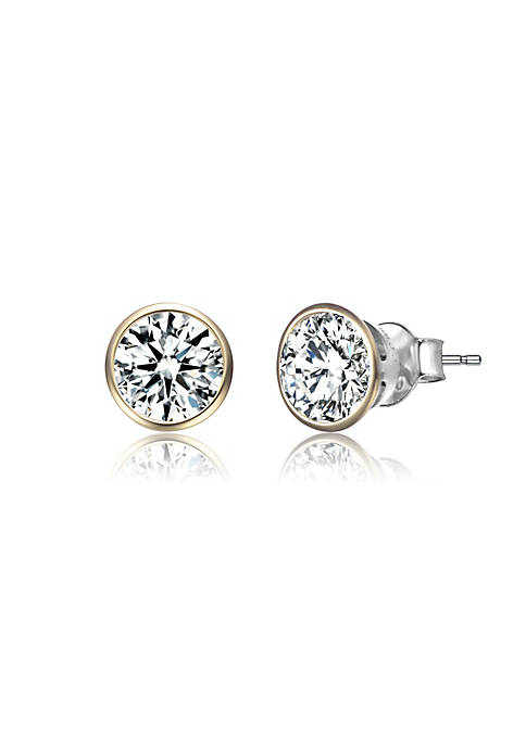 Rozzato .925 Sterling Silver Gold Plated Cubic Zirconia