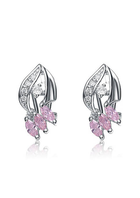 Rozzato .925 Sterling Silver Pink Cubic Zirconia Stud