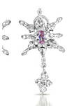 .925 Sterling Silver Purple Cubic Zirconia Star Drop Earrings