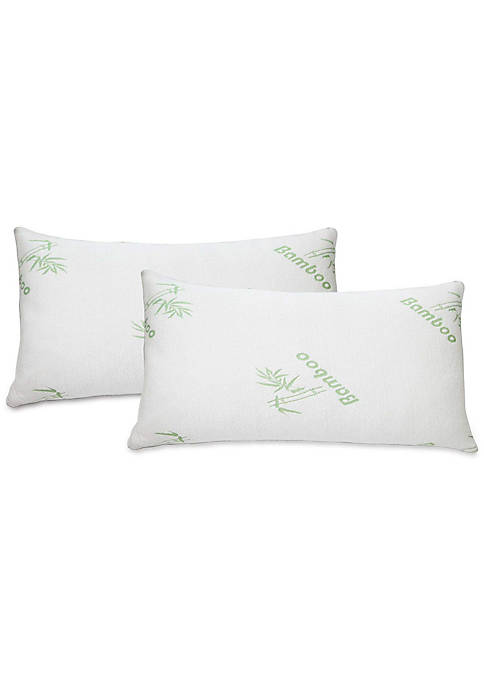 J&V TEXTILES Bamboo Memory Foam Pillows (Set of