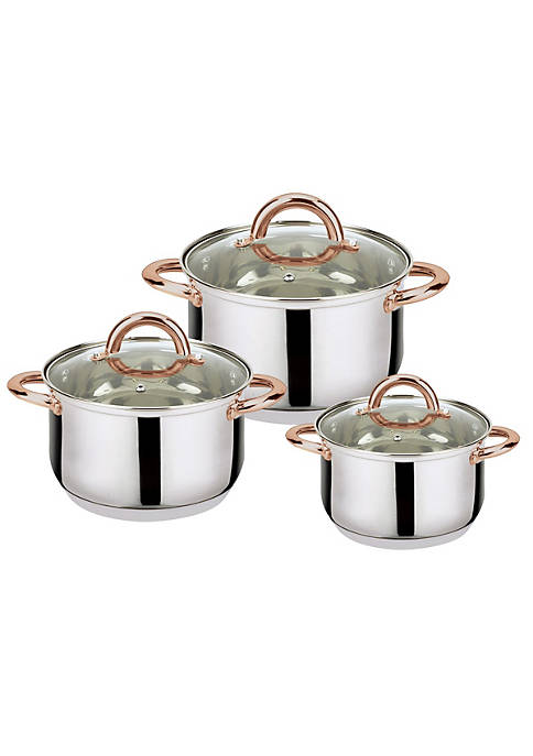 J&V TEXTILES 6-Piece Stainless Steel Casserole Set Pots