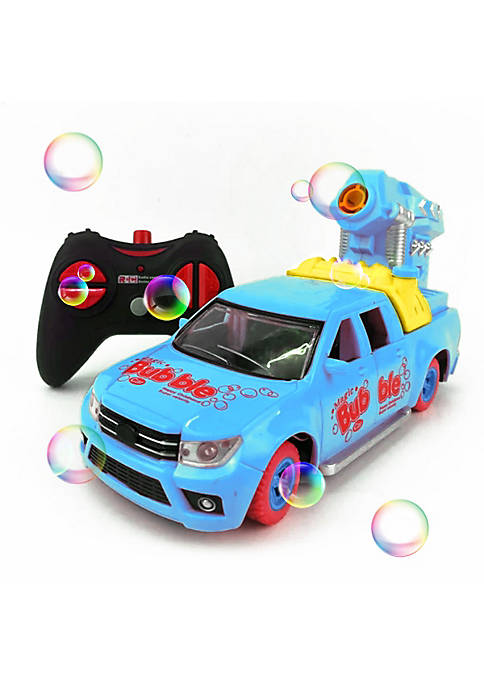 Link Remote Control Bubble Pickup Truck with Lights Rechargeable Car - Blue