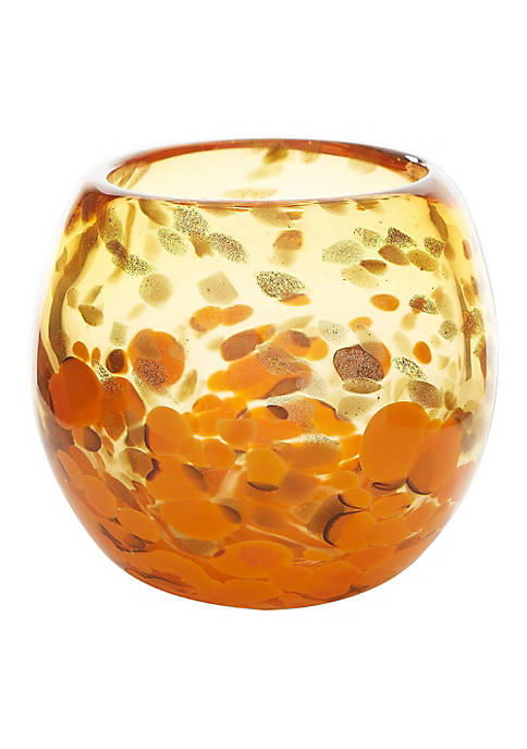 Accent Plus Modern Home Decorative Orange Bowl Vase