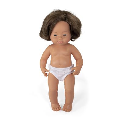 Miniland Educational Corporation Anatomically Correct 15"" Baby Doll, Down Syndrome Caucasian Girl, White -  8413082310882