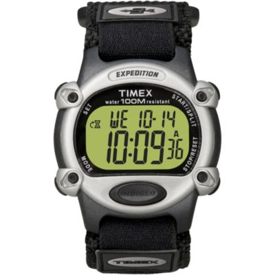 Timex Expedition Mens Chrono Alarm Timer Silver/black, Black -  753048103485
