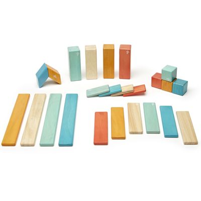 Tegu Magnetic Wooden Blocks, 24-Piece Set, Sunset Per St