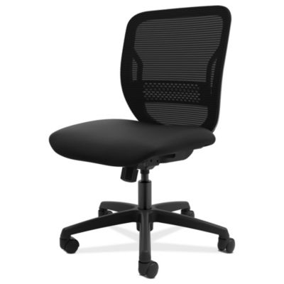 Hon Company Gateway Mid-Back Task Chair, Black Seat, Armless