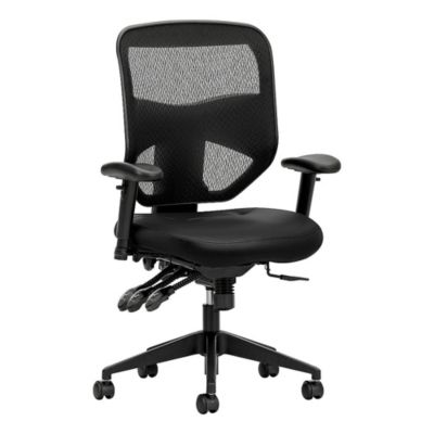 Hon Company Prominent Mesh High-Back Task Chair, Leather, Supports Up To 250 Lbs.,seat,back,base
