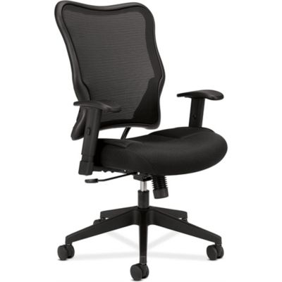 Hon Wave Mesh High-Back Task Chair With Height-Adjustable Arms, Black