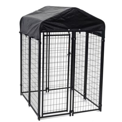 Jewett-Cameron Companies Lucky Dog 6'h X 4'w X 4'l Uptown Welded Wire Kennel W/cover And Frame, Black -  612634605447