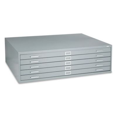 Safco Five-Drawer Steel Flat File, 53-1/2W X 41-1/2D X 16-1/2H, Gray