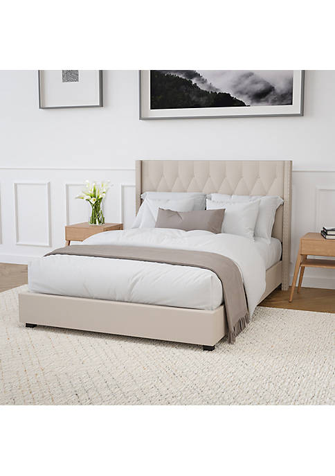 Merrick Lane Chenoa Upholstered Full Size Platform Bed